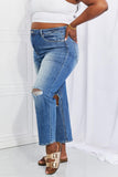 RISEN Full Size Emily High Rise Relaxed Jeans - Trendsi