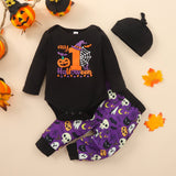 MY FIRST HALLOWEEN Graphic Round Neck Bodysuit and Printed Long Pants Set - Flyclothing LLC