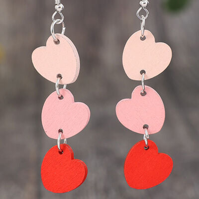 Heart Wood Dangle Earrings - Flyclothing LLC