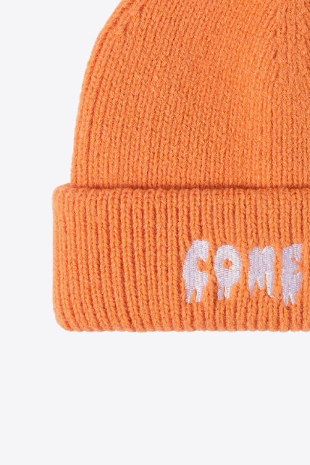 COME ON Embroidered Cuff Knit Beanie - Flyclothing LLC