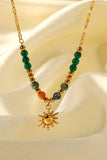 Sun Pendant Natural Stone Necklace - Flyclothing LLC