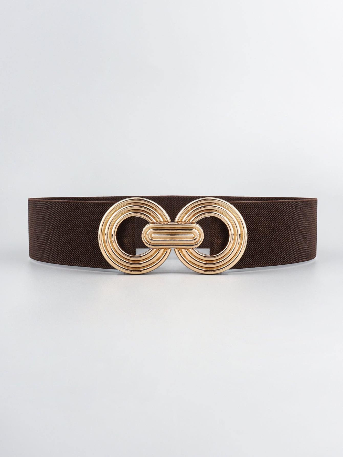 Geometric Buckle Elastic Wide Belt - Flyclothing LLC