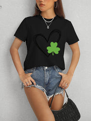 Heart Lucky Clover Short Sleeve T-Shirt - Flyclothing LLC