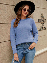 Round Neck Raglan Sleeve Sweater - Flyclothing LLC