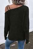 Asymmetrical Neck Long Sleeve Top - Trendsi