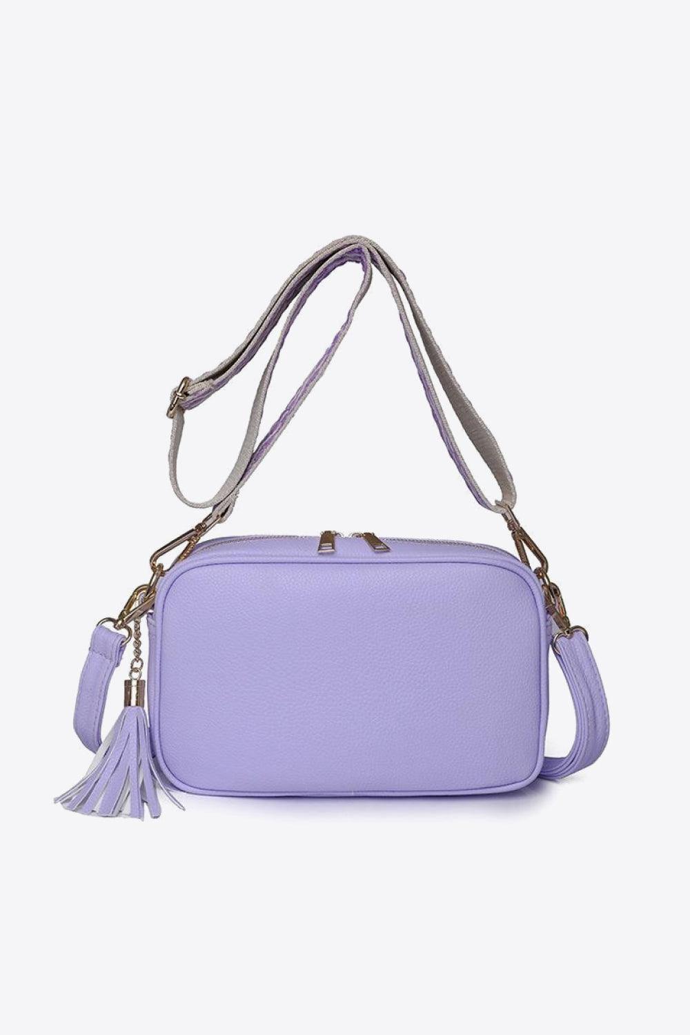 PU Leather Tassel Crossbody Bag - Trendsi