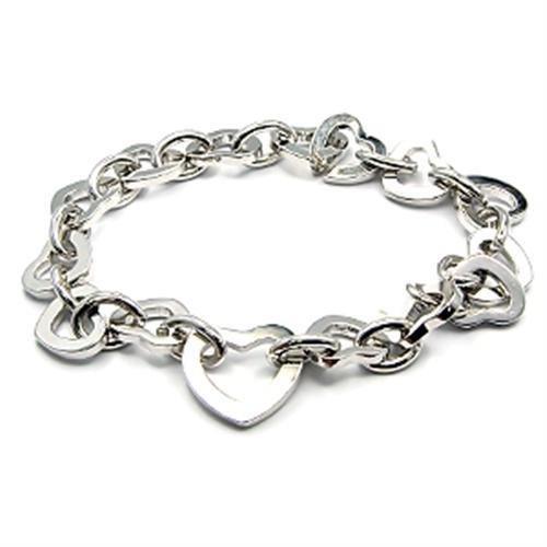 Alamode Rhodium Brass Bracelet with No Stone - Flyclothing LLC