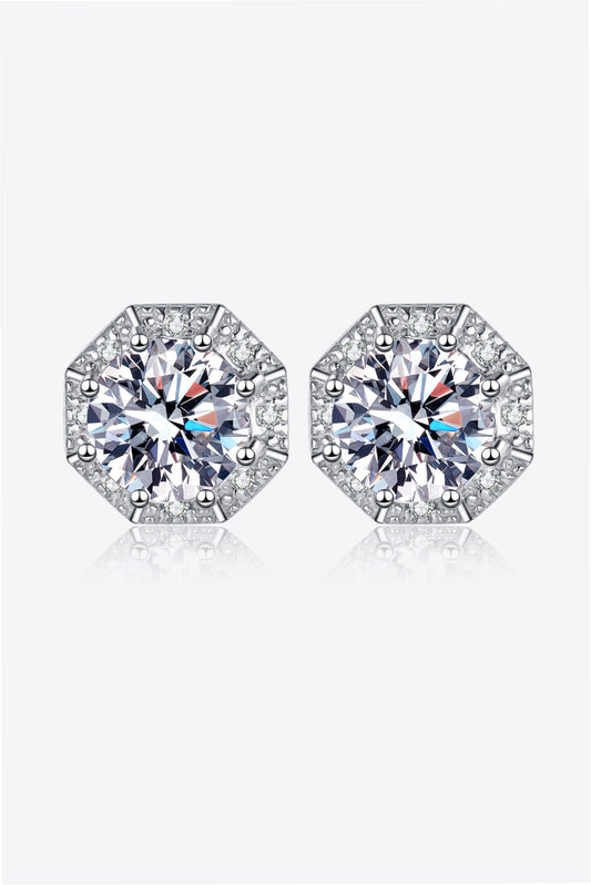 2 Carat Moissanite 925 Sterling Silver Stud Earrings - Flyclothing LLC