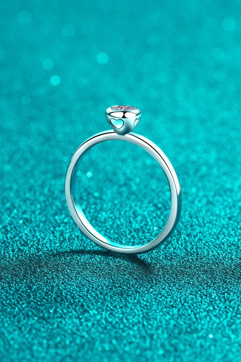 Moissanite Rhodium-Plated Solitaire Ring - Flyclothing LLC