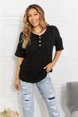 BOMBOM At The Fair Animal Textured Top in Black - Trendsi