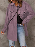 Drop Shoulder Button Down Collared Coat - Flyclothing LLC