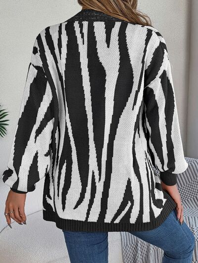 Open Front Animal Print Cardigan - Flyclothing LLC