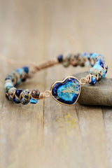 Handmade Heart Shape Natural Stone Bracelet - Flyclothing LLC