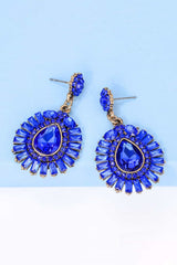 Teardrop Shape Glass Stone Dangle Earrings - Flyclothing LLC