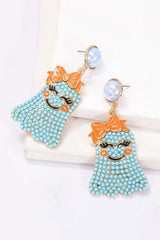 Smiling Ghost Shape Synthetic Pearl Earrings - Flyclothing LLC