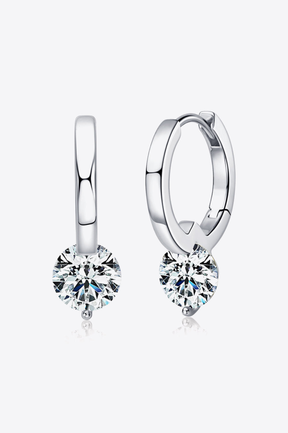 2 Carat Moissanite 925 Sterling Silver Drop Earrings - Flyclothing LLC