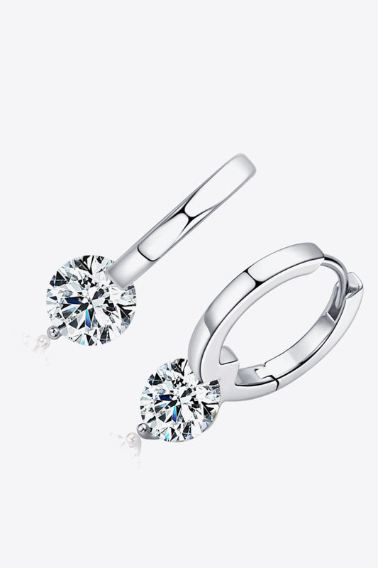 2 Carat Moissanite 925 Sterling Silver Drop Earrings - Flyclothing LLC