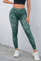 Leopard Print Wide Waistband Leggings - Flyclothing LLC