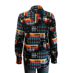 Rockmount Clothing Women's Native Pattern Fleece Western Shirt in Black & Red