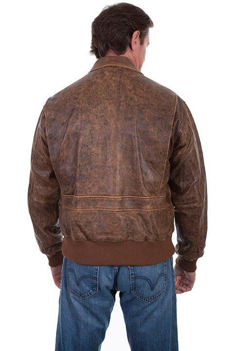 Scully BROWN ANTIQUE LAMB B-2 BOMBER BI-SWING BACK - Flyclothing LLC