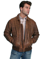 Scully BROWN ANTIQUE LAMB B-2 BOMBER BI-SWING BACK - Flyclothing LLC