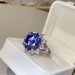 10 Carat Moissanite 925 Sterling Silver Ring - Flyclothing LLC