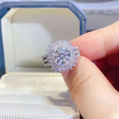 2 Carat Moissanite 925 Sterling Silver Ring - Flyclothing LLC