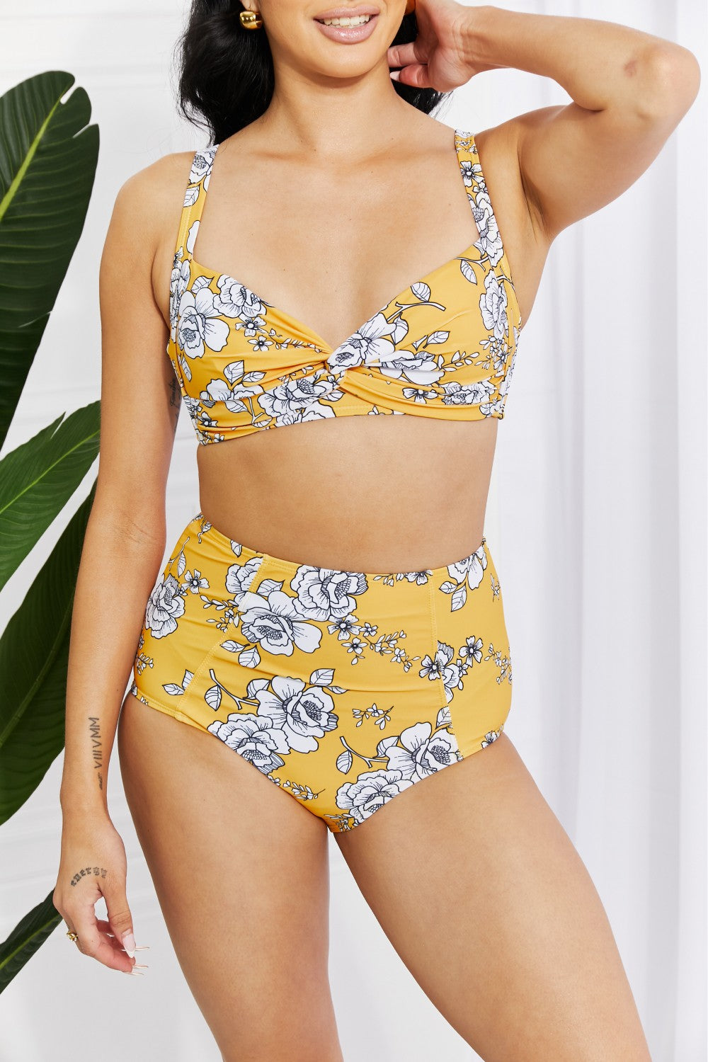 Marina West Swim Take A Dip Twist High-Rise Bikini in Mustard – Flyclothing  LLC
