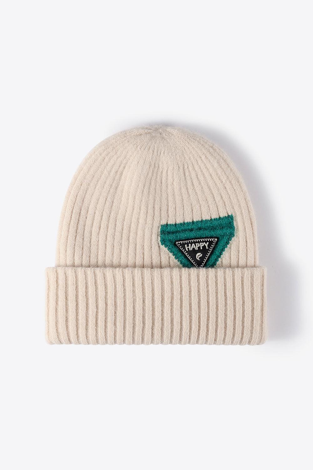 HAPPY Contrast Beanie - Flyclothing LLC