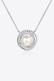 Moissanite Pearl Rhodium-Plated Necklace - Flyclothing LLC