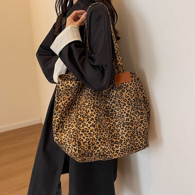 Leopard Canvas Tote Bag - Flyclothing LLC