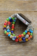 Synthetic Imperial Jasper Beaded Watchband Bracelet - Flyclothing LLC