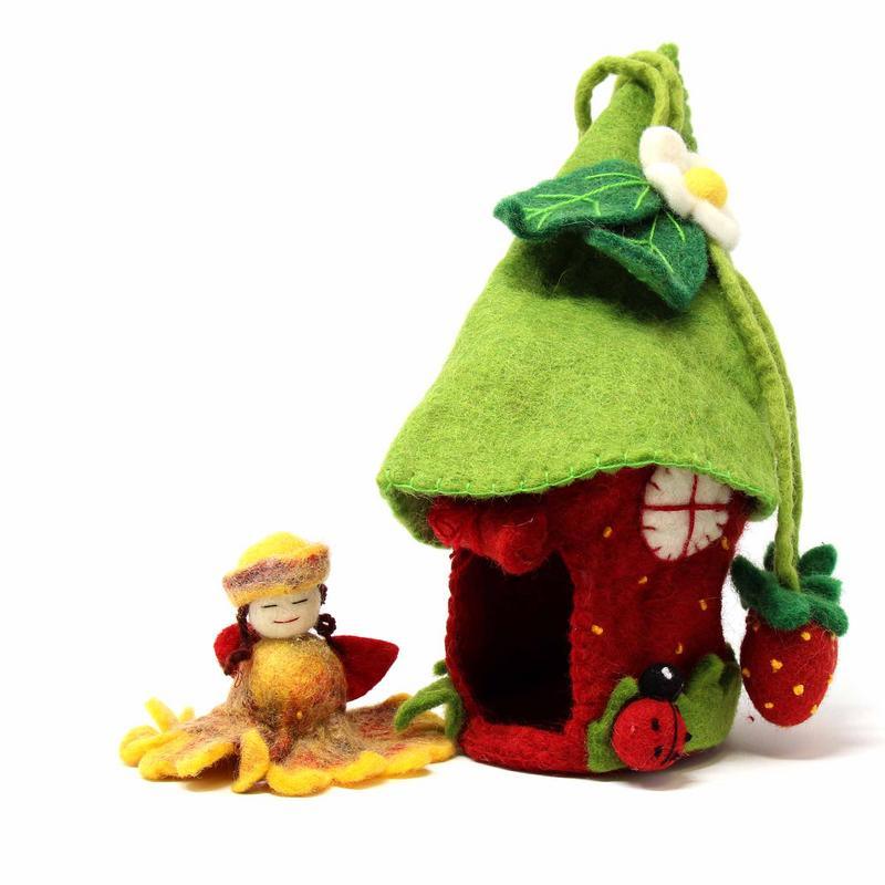 Felted Strawberry Fairy House - Global Groove - Flyclothing LLC