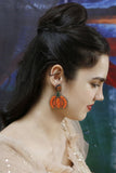 Beads Detail Pumpkin Shape Dangle Earring - Flyclothing LLC