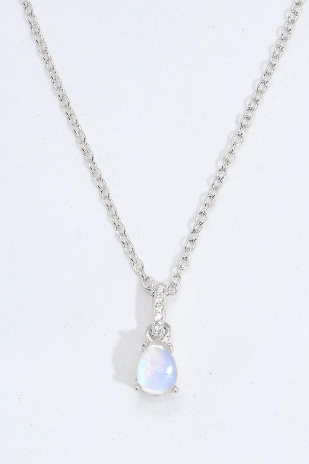 Moonstone Teardrop Pendant Necklace - Flyclothing LLC