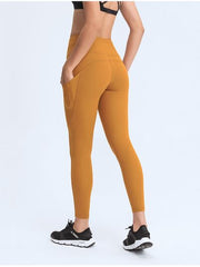 Double Take Wide Waistband Leggings with Pockets - Flyclothing LLC