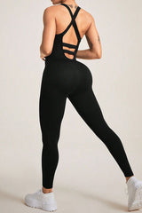 Crisscross Wide Strap Jumpsuit - Flyclothing LLC