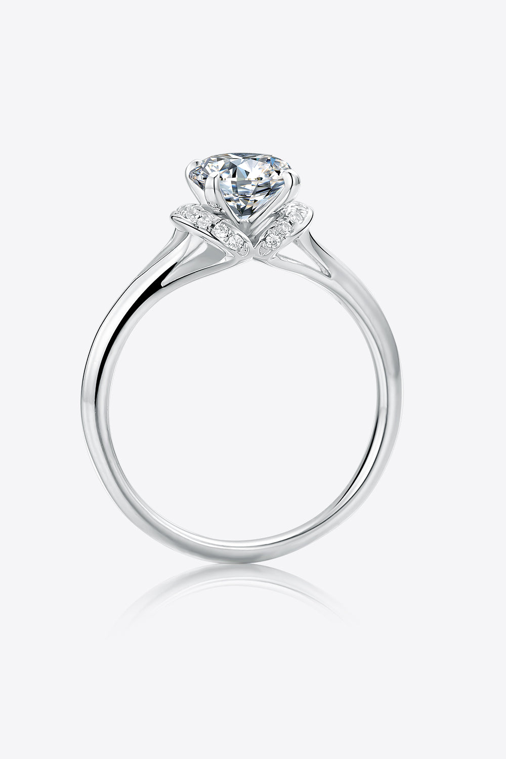 1 Carat Moissanite 925 Sterling Silver Split Shank Ring - Flyclothing LLC