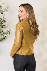 Mock Neck Zip Up Jacket - Flyclothing LLC