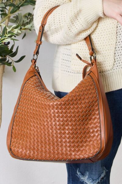 SHOMICO Weaved Vegan Leather Handbag - Flyclothing LLC