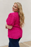 And The Why Full Size Bubble textured Puff Sleeve Top - Flyclothing LLC