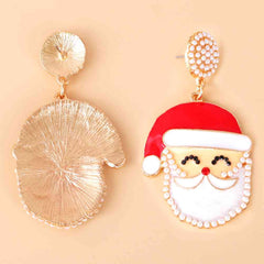 Rhinestone Alloy Santa Earrings - Flyclothing LLC