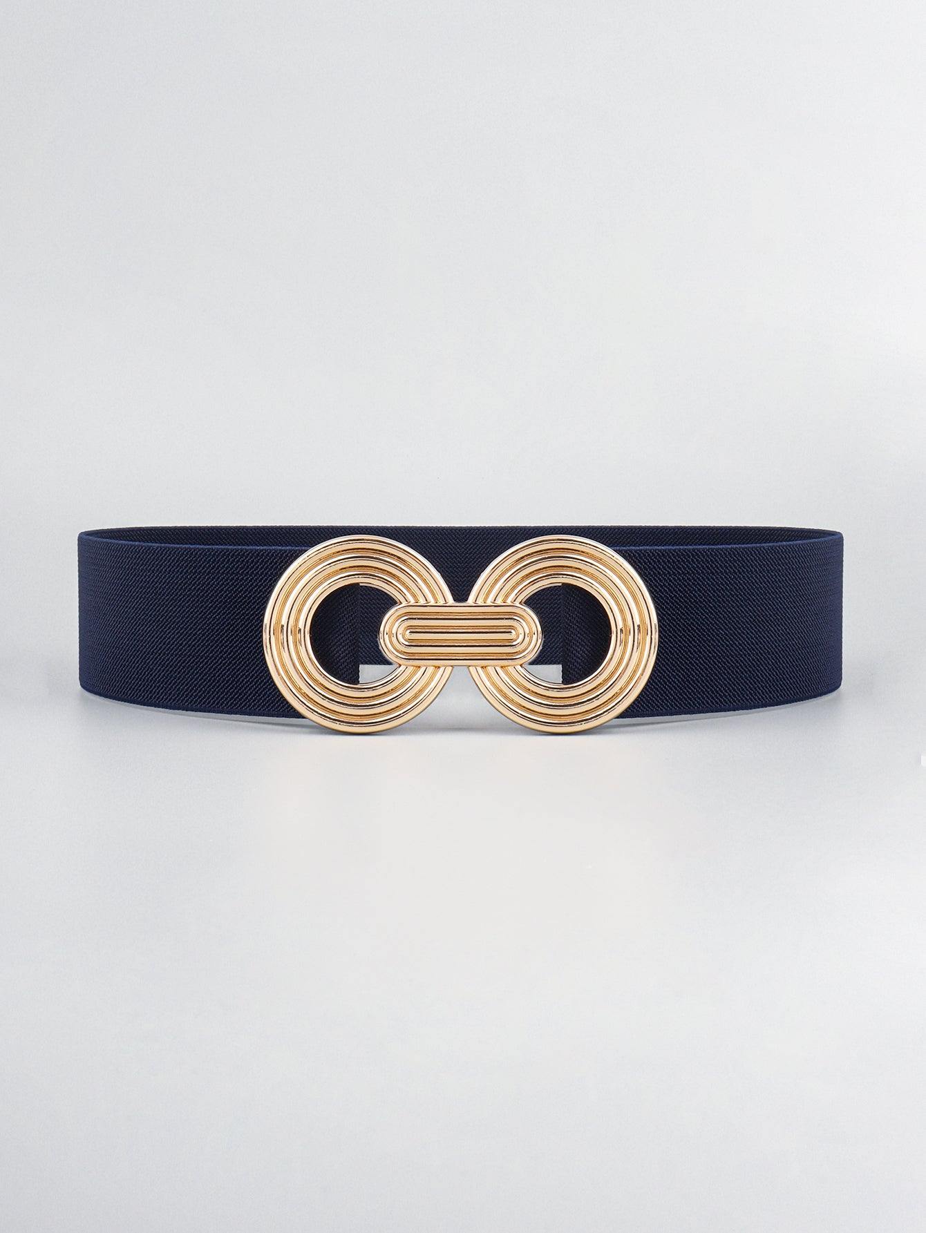 Geometric Buckle Elastic Wide Belt - Flyclothing LLC