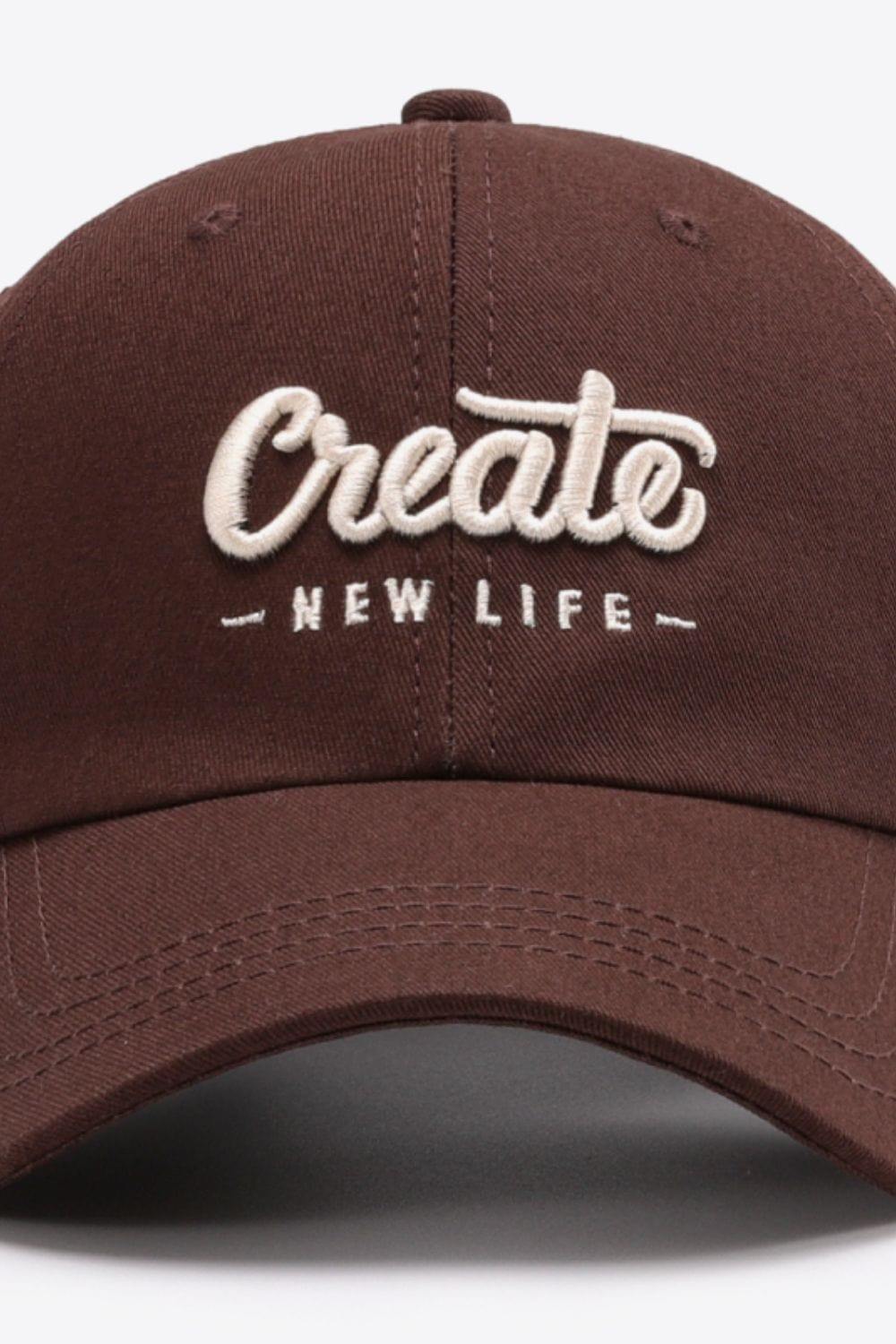 CREATE NEW LIFE Adjustable Cotton Baseball Cap - Trendsi