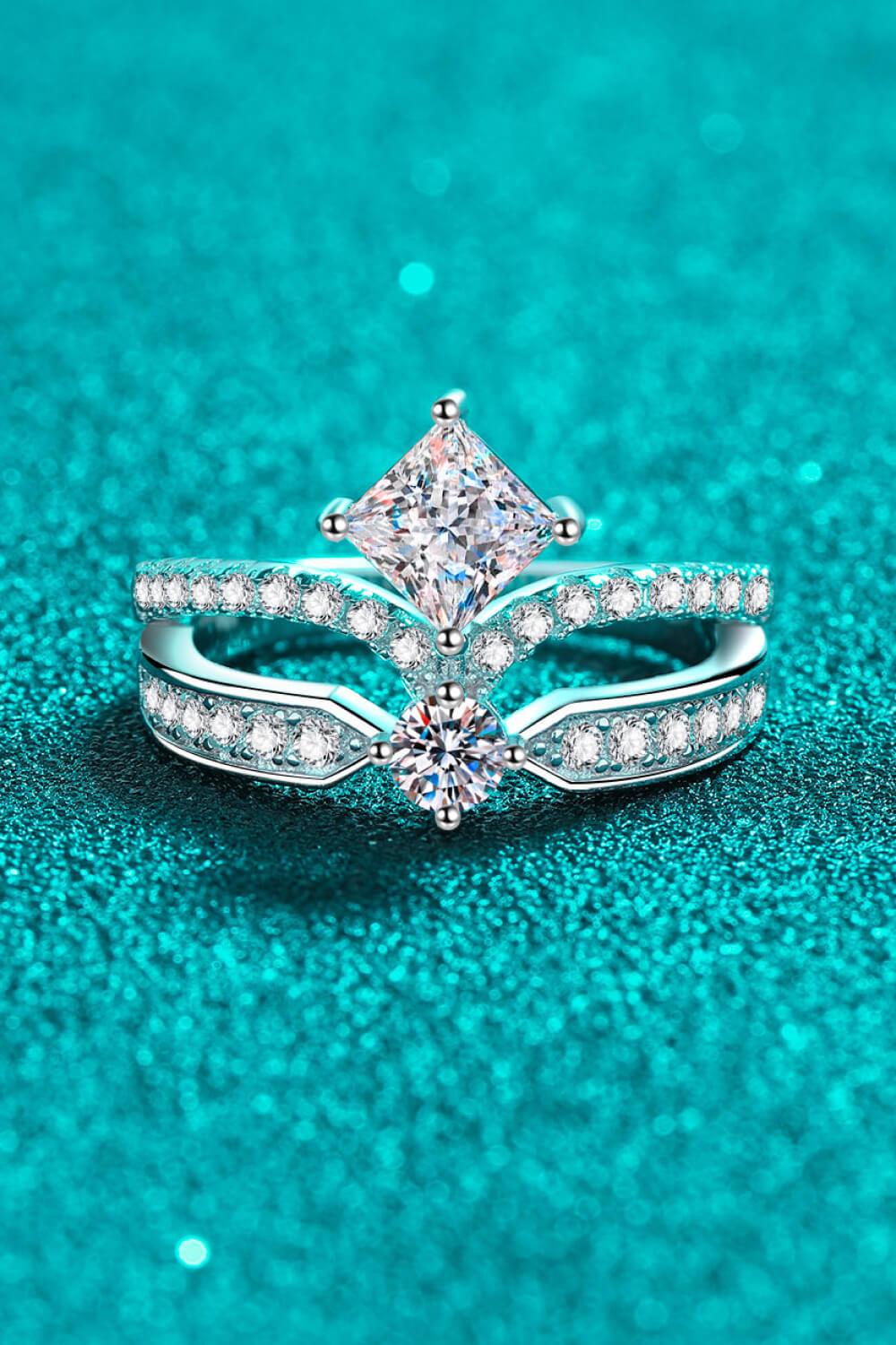 925 Sterling Silver Moissanite Crown Ring - Flyclothing LLC