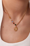 Opal Sun Shape Pendant Necklace - Flyclothing LLC