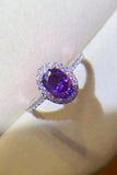 925 Sterling Silver 1 Carat Purple Moissanite Ring - Flyclothing LLC