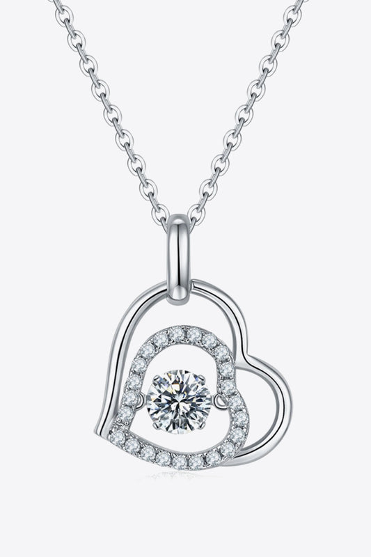 Moissanite Heart Pendant Necklace - Flyclothing LLC