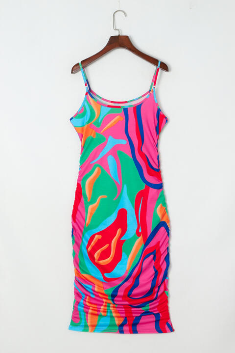 Printed Spaghetti Strap Dress - Flyclothing LLC