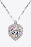 925 Sterling Silver 1 Carat Moissanite Heart Pendant Necklace - Flyclothing LLC